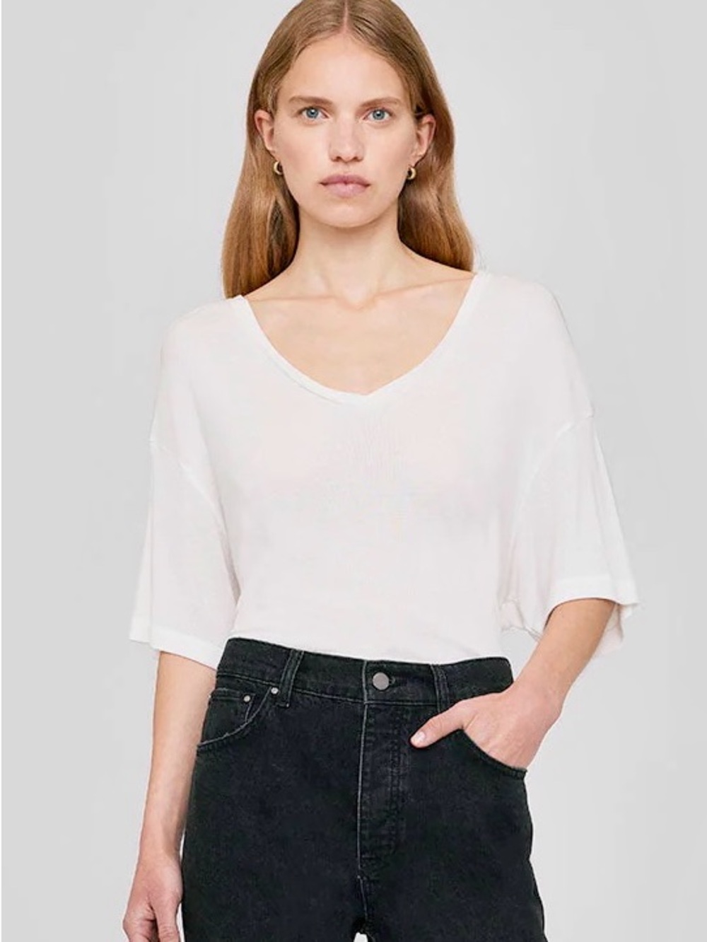 ANINE BING Vale Tee – Off White – NWT – Size S